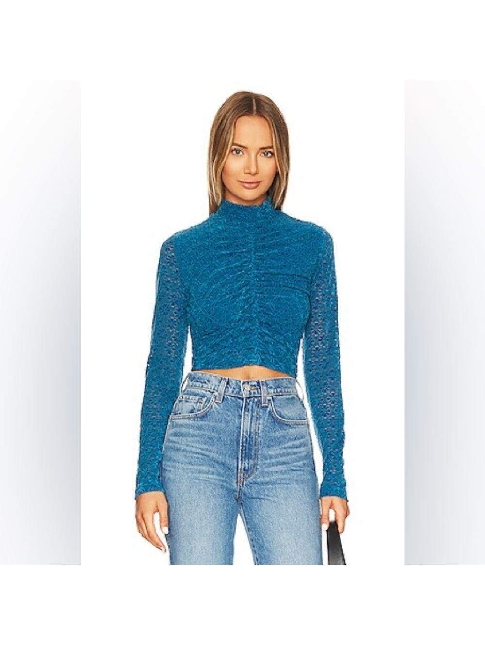 Amanda Uprichard Long Sleeve Crop Top Retail $148